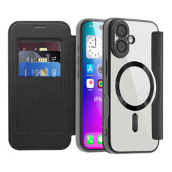 Husa iPhone 17 Techsuit SmartMag Book Case, negru