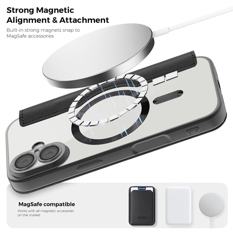 Husa iPhone 17 Techsuit SmartMag Book Case, negru