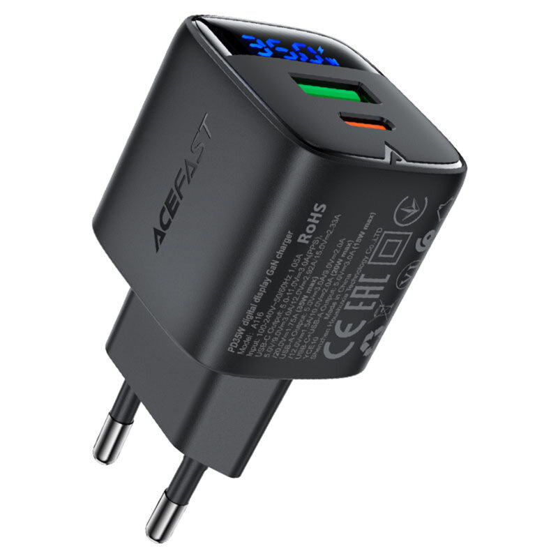 Incarcator retea USB, Type-C, Acefast A116, 35W, display LED