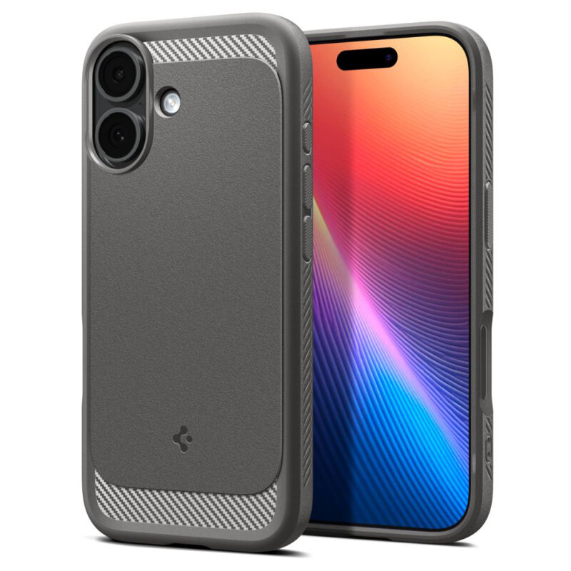 Husa iPhone 17 Spigen Rugged Armor MagSafe, gri
