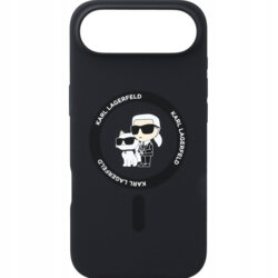 Husa Karl Lagerfeld iPhone 17 Air Silicone Ring MagSafe, Karl&Choupette, negru, KLHMP17MSCMKCRHK