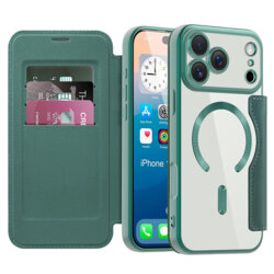 Husa iPhone 17 Pro Techsuit SmartMag Book Case, verde
