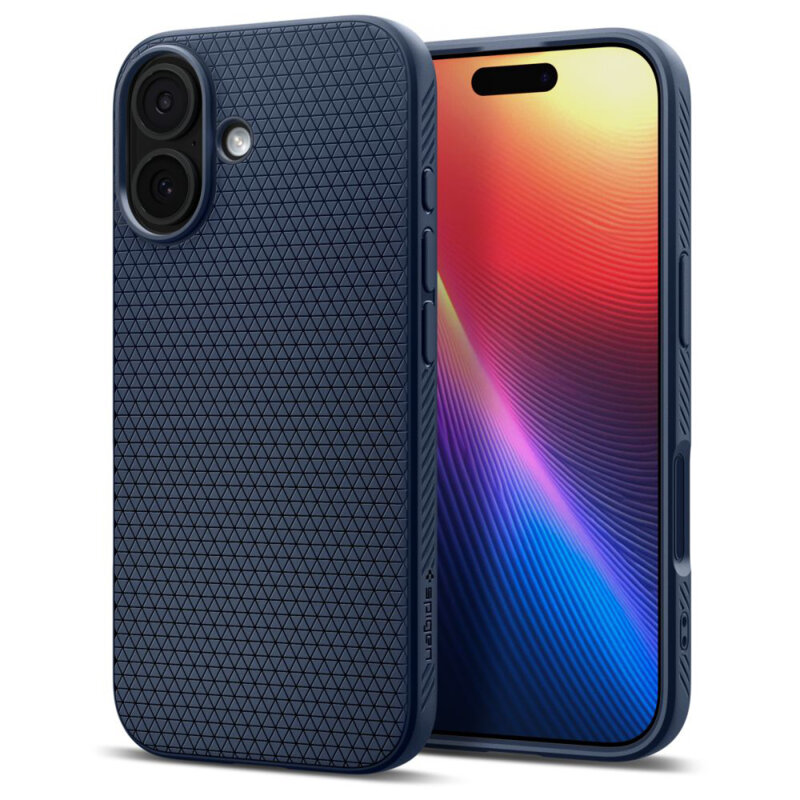 Husa iPhone 17 Spigen Liquid Air, bleumarin