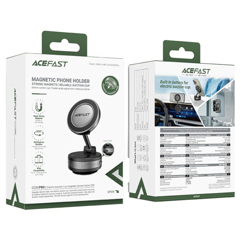 Suport auto magnetic pentru bord Acefast E30, gri