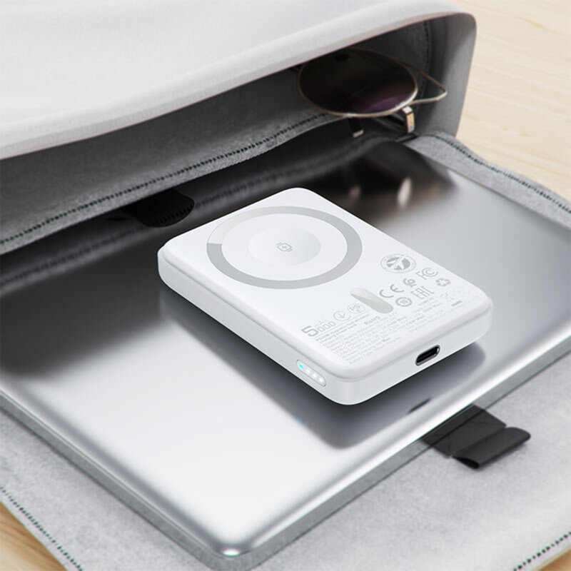 Power bank MagSafe 5000mAh, PD20W Acefast, alb, M25-5000