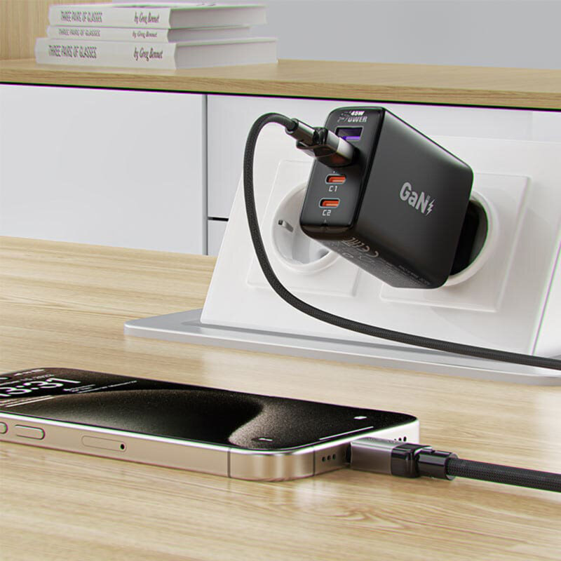 Cablu date tip C Fast Charge, 3A, Acefast C9-04, 1.2m, negru