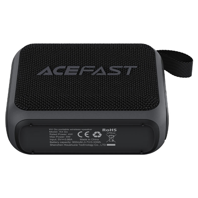 Boxa portabila Bluetooth TWS, IPX7 Acefast K4, 900mAh, negru