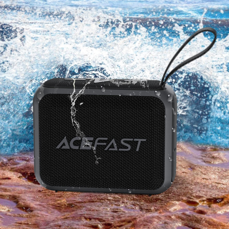 Boxa portabila Bluetooth TWS, IPX7 Acefast K4, 900mAh, negru