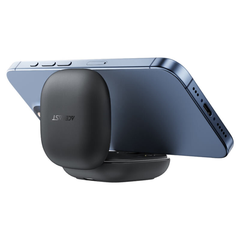 Casti wireless cu suport telefon, Noise Cancelling, 350mAh Acefast W4, negru