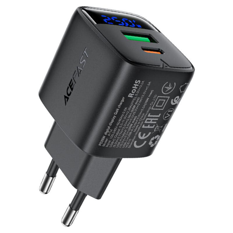 Incarcator GaN retea Type-C, USB Acefast A114, 25W, 3A alb
