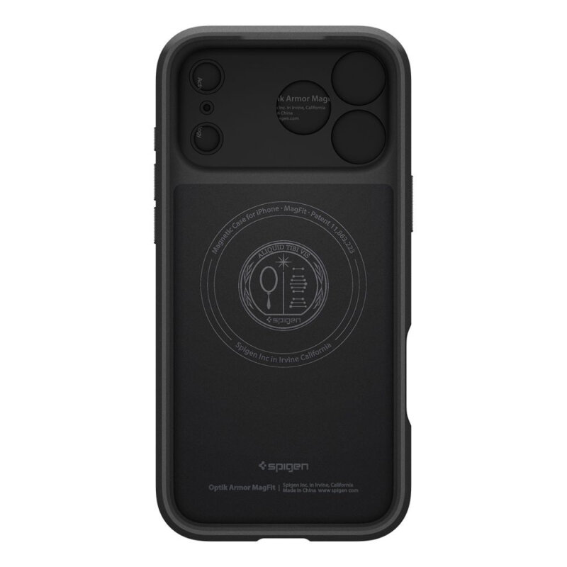 Husa iPhone 17 Pro Spigen Optik Armor MagFit, negru