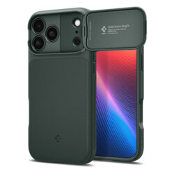 Husa iPhone 17 Pro Max Spigen Optik Armor MagSafe, verde