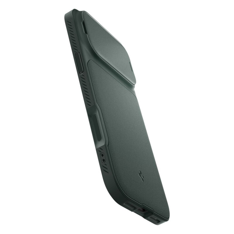 Husa iPhone 17 Pro Max Spigen Optik Armor MagSafe, verde