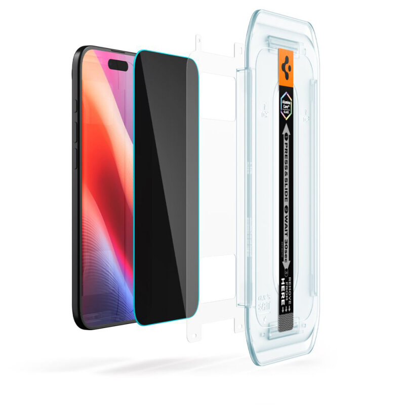 [Pachet 2x] Folie iPhone 17 Air Spigen Glas.tR EZ Fit, privacy