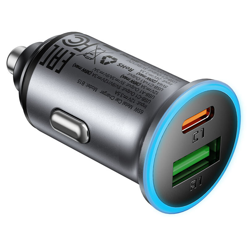 Incarcator auto USB, Type-C Fast Charge 65W, Acefast B15