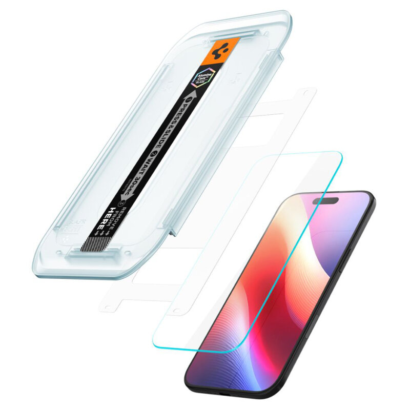 [Pachet 2x] Folie iPhone 17 Air Spigen Glas.tR EZ Fit, transparenta