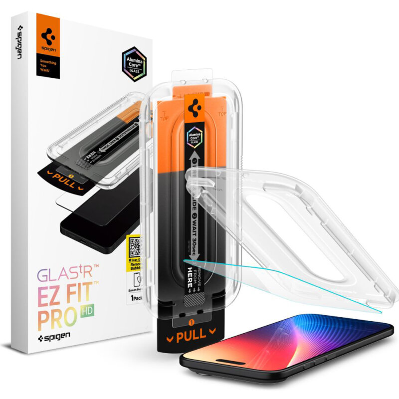 Folie iPhone 17 Air Spigen Glas.tR EZ Fit Pro, transparenta