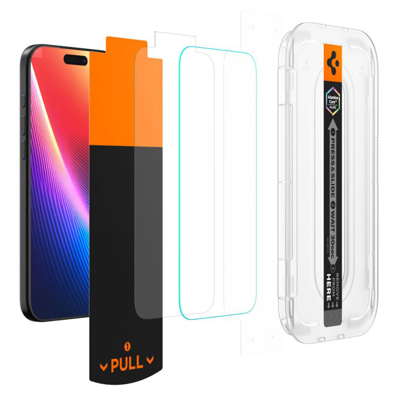 Folie iPhone 17 Air Spigen Glas.tR EZ Fit Pro, transparenta