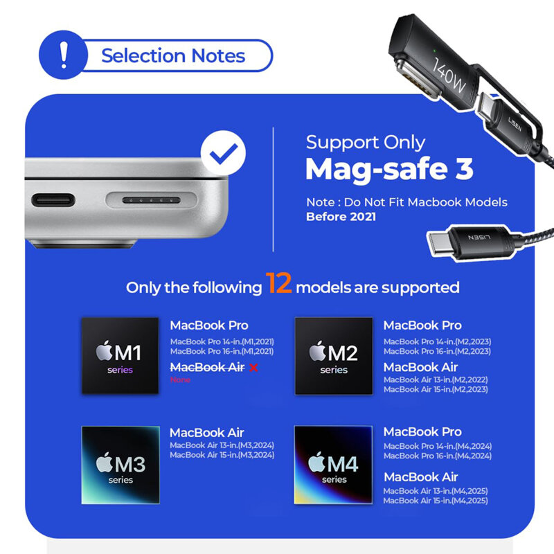 Cablu de date magnetic 3in1 Fast Charge Type-C Lisen, 140W, gri