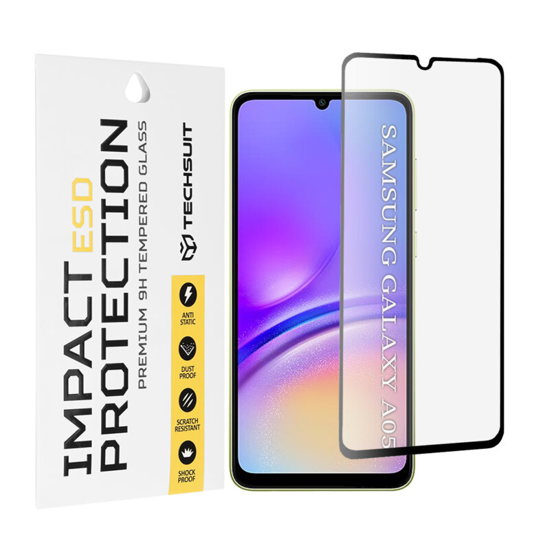 Folie sticla Samsung Galaxy A05 Techsuit ESD Glass, negru