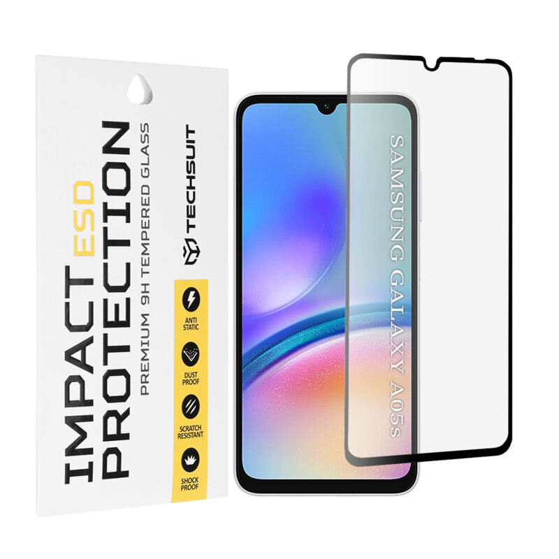Folie sticla Samsung Galaxy A05s Techsuit ESD Glass, negru