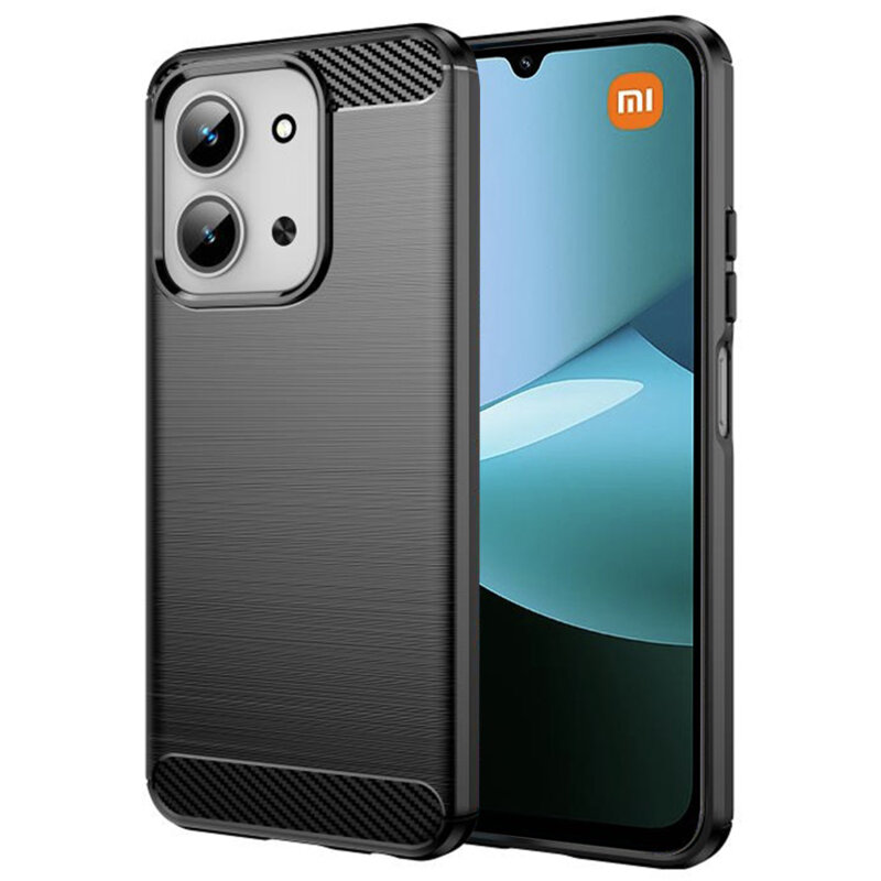 Husa Xiaomi Redmi 15C 4G Techsuit Carbon Silicone, negru
