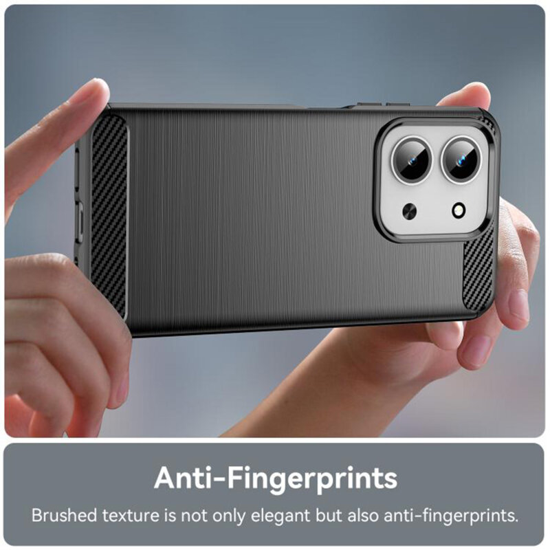 Husa Xiaomi Redmi 15C 4G Techsuit Carbon Silicone, negru