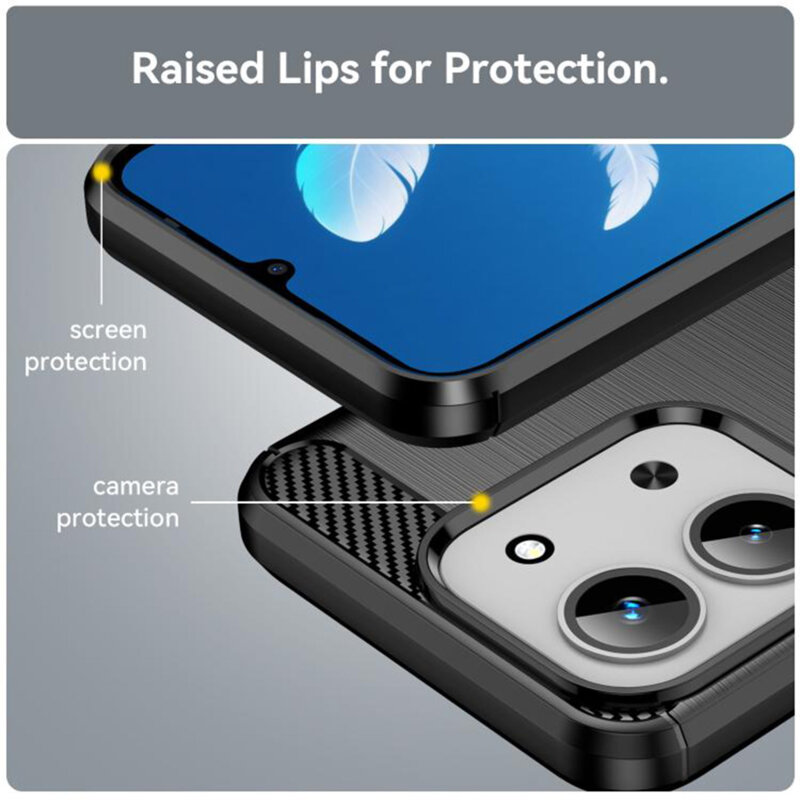 Husa Xiaomi Redmi 15C 4G Techsuit Carbon Silicone, negru