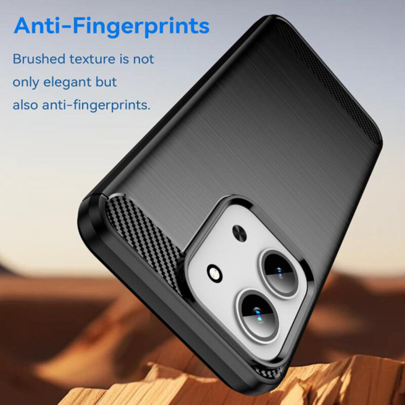 Husa Xiaomi Redmi 15C 4G Techsuit Carbon Silicone, negru