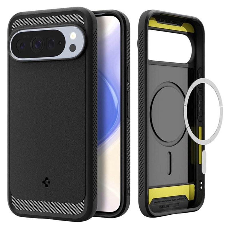 Husa Google Pixel 10 Pro XL Spigen Rugged Armor MagSafe, negru