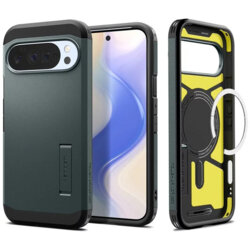 Husa Google Pixel 10 Pro XL Spigen Tough Armor MagSafe, verde