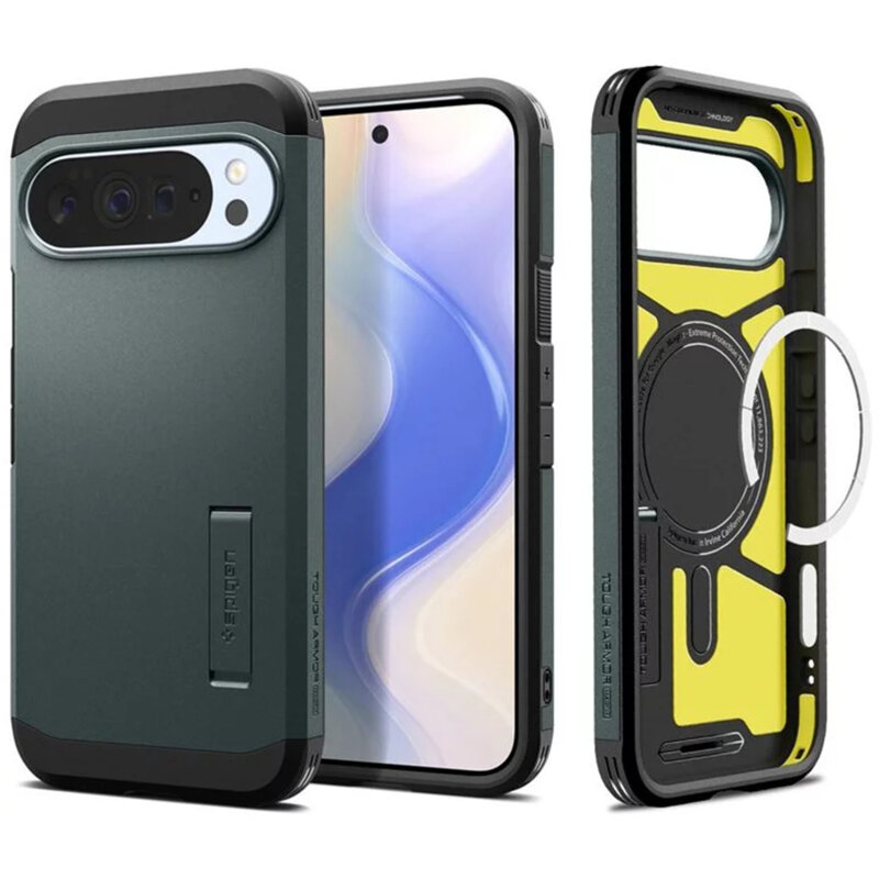 Husa Google Pixel 10 Pro XL Spigen Tough Armor MagSafe, verde