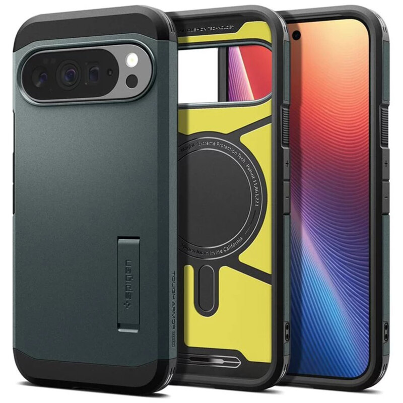 Husa Google Pixel 10 Pro XL Spigen Tough Armor MagSafe, verde
