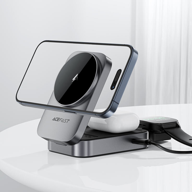 Statie incarcare 3in1 telefon wireless, 22.5W Acefast, E22
