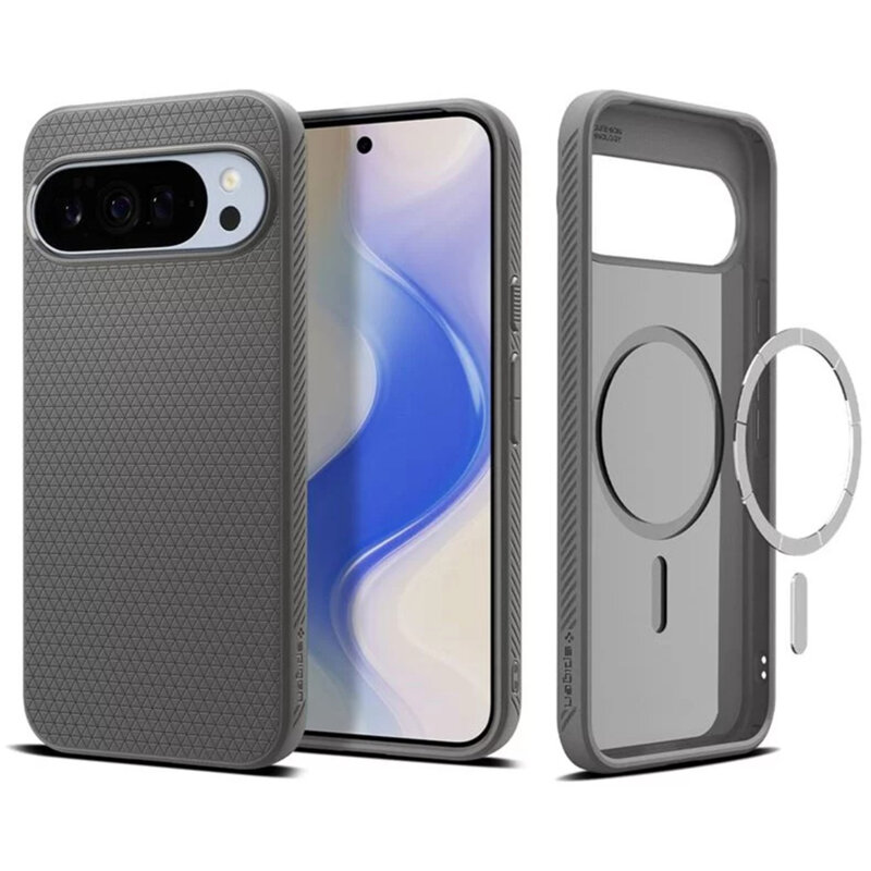 Husa Google Pixel 10 Pro XL Spigen Liquid Air MagSafe, cenusiu
