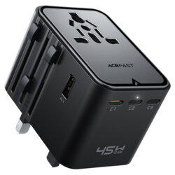 Adaptor priza EU la US, UK, AUS, 2xUSB, 3xUSB-C, Acefast, Z8