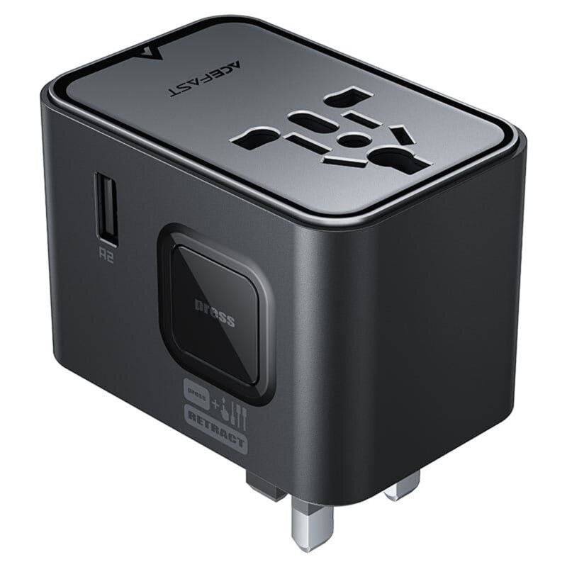 Adaptor priza EU la US, UK, AUS, 2xUSB, 3xUSB-C, Acefast, Z8