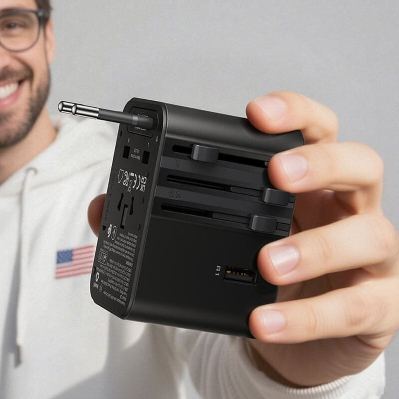 Adaptor priza EU la US, UK, AUS, 2xUSB, 3xUSB-C, Acefast, Z8