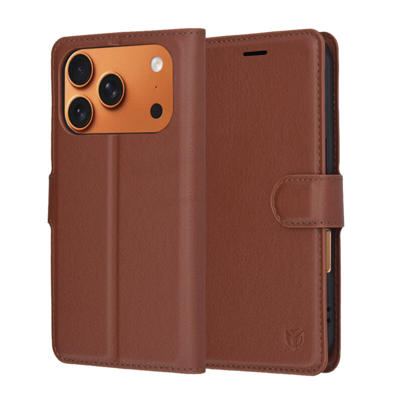 Husa iPhone 17 Pro Max Techsuit Leather Folio, maro