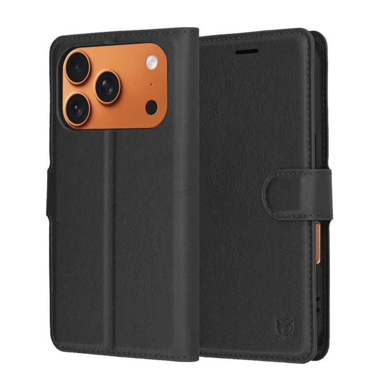 Husa iPhone 17 Pro Max Techsuit Leather Folio, negru
