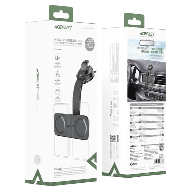 Suport telefon auto magnetic bord, parbriz Acefast D60, negru
