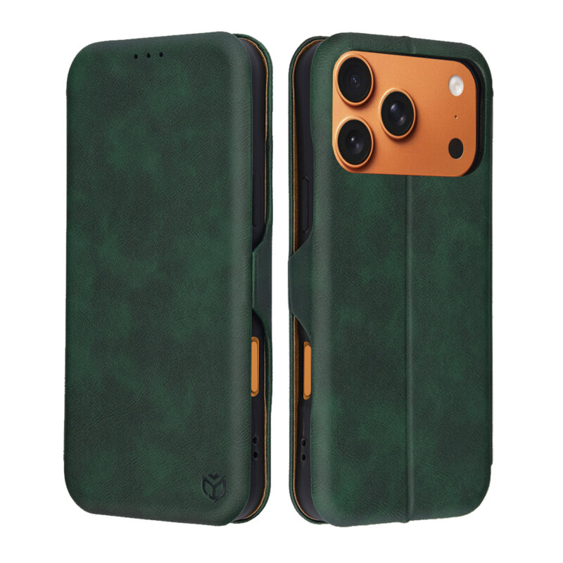 Husa 360° iPhone 17 Pro Max Techsuit Safe Wallet Plus, verde