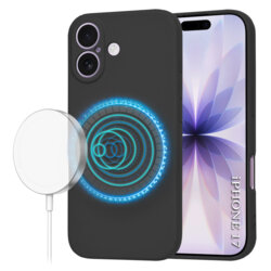 Husa silicon iPhone 17 Techsuit SoftFlex MagSafe, negru