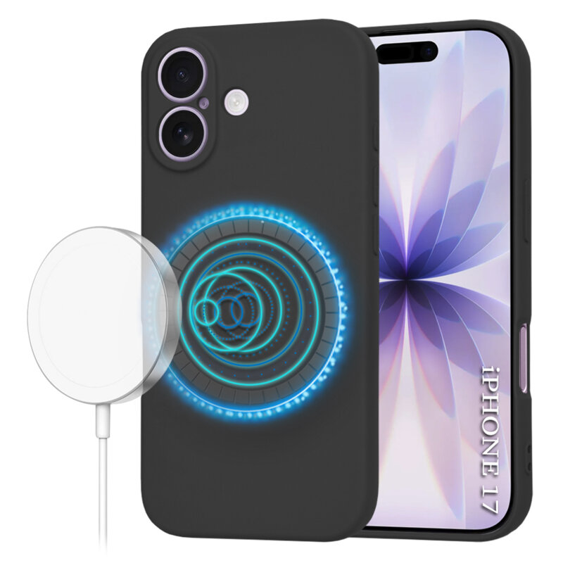 Husa silicon iPhone 17 Techsuit SoftFlex MagSafe, negru