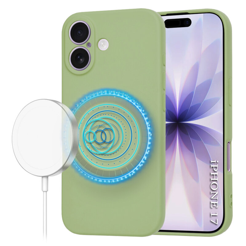 Husa silicon iPhone 17 Techsuit SoftFlex MagSafe, verde