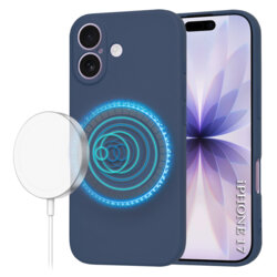 Husa silicon iPhone 17 Techsuit SoftFlex MagSafe, bleumarin