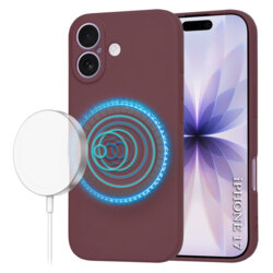 Husa silicon iPhone 17 Techsuit SoftFlex MagSafe, bordo