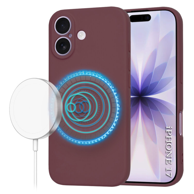 Husa silicon iPhone 17 Techsuit SoftFlex MagSafe, bordo