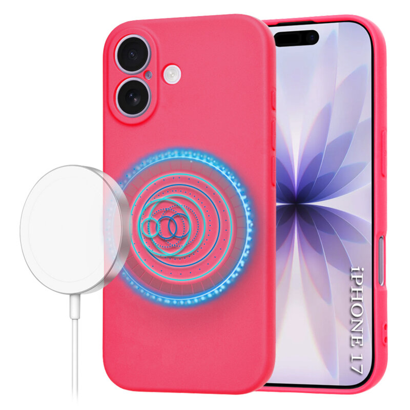 Husa silicon iPhone 17 Techsuit SoftFlex MagSafe, fucsia