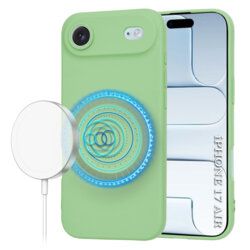 Husa silicon iPhone 17 Air Techsuit SoftFlex MagSafe, verde deschis